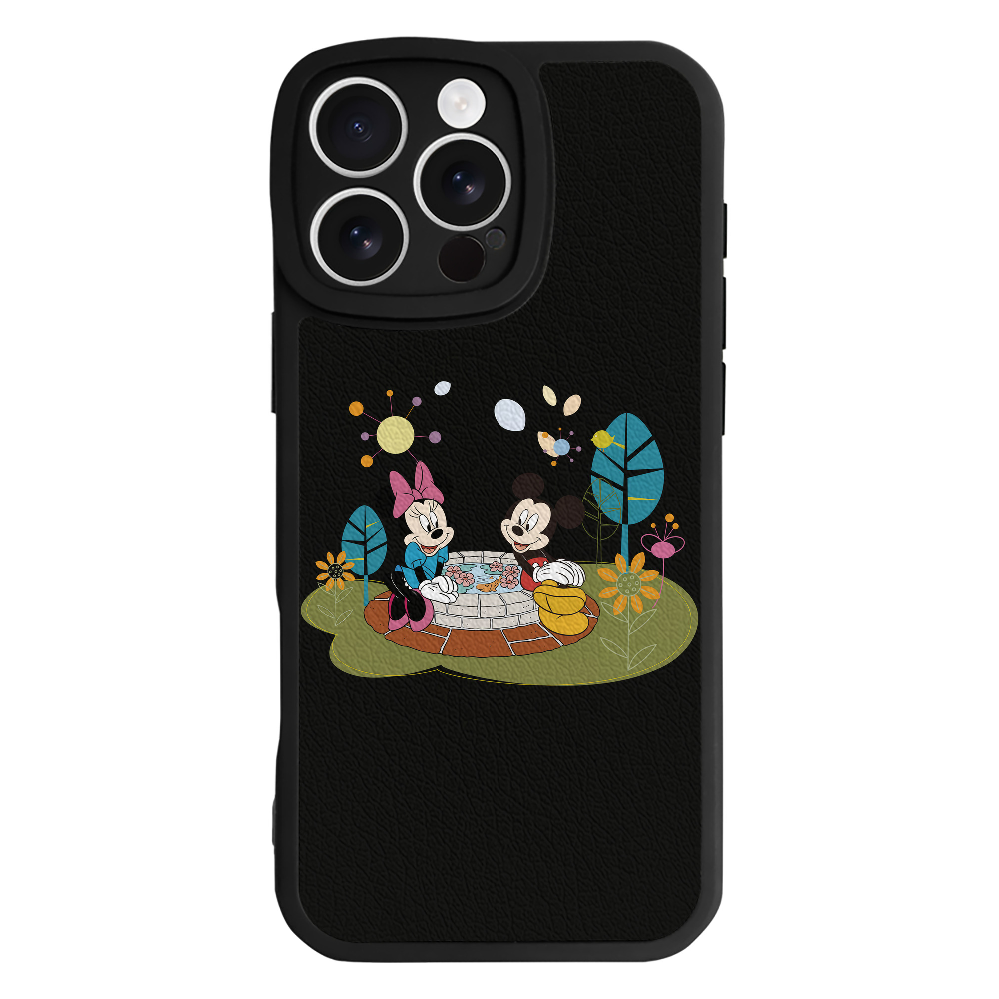 （画像用） ミッキーマウス Mickey Mouse 【iPhone 16シリーズ対応】シリコンスマホケース（レザー調） 材質：シリコン